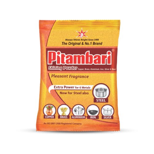 Pitambari Shining Powder - for 6 metals (copper,brass, aluminium, iron, silver,steel)