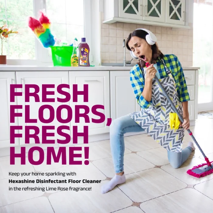 Pitambari Hexashine Disinfectant Floor Cleaner | Lime Rose Fragrance | 500ml - Image 3