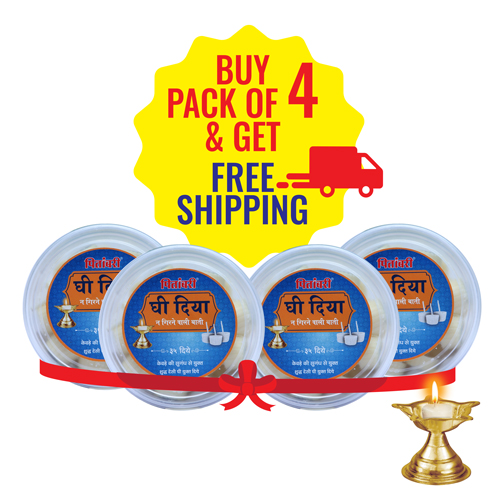 Devbhakti Ghee Diya- Kewda 35 Wicks – 20% off -pack of 4 (Free Shipping)