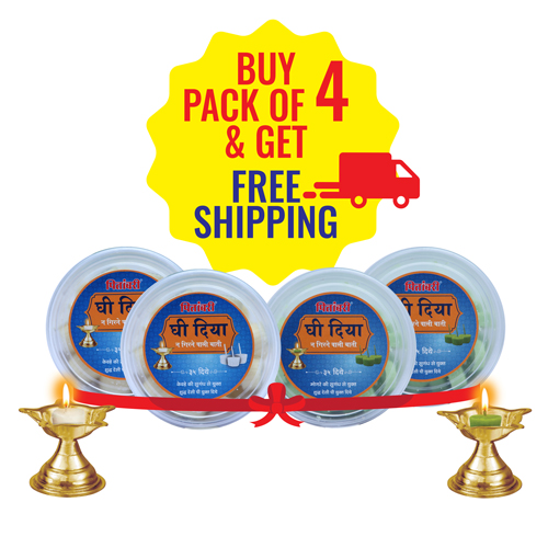 Devbhakti Ghee Diya- Kewda & Mogra 35 Wicks – 20% off -pack of 4 (Free Shipping)