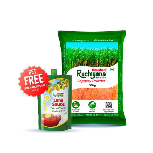 Pitambari Ruchiyana Jaggery Powder, Healthy Sugar Subsitute, Unbleached Jaggery, 500gm