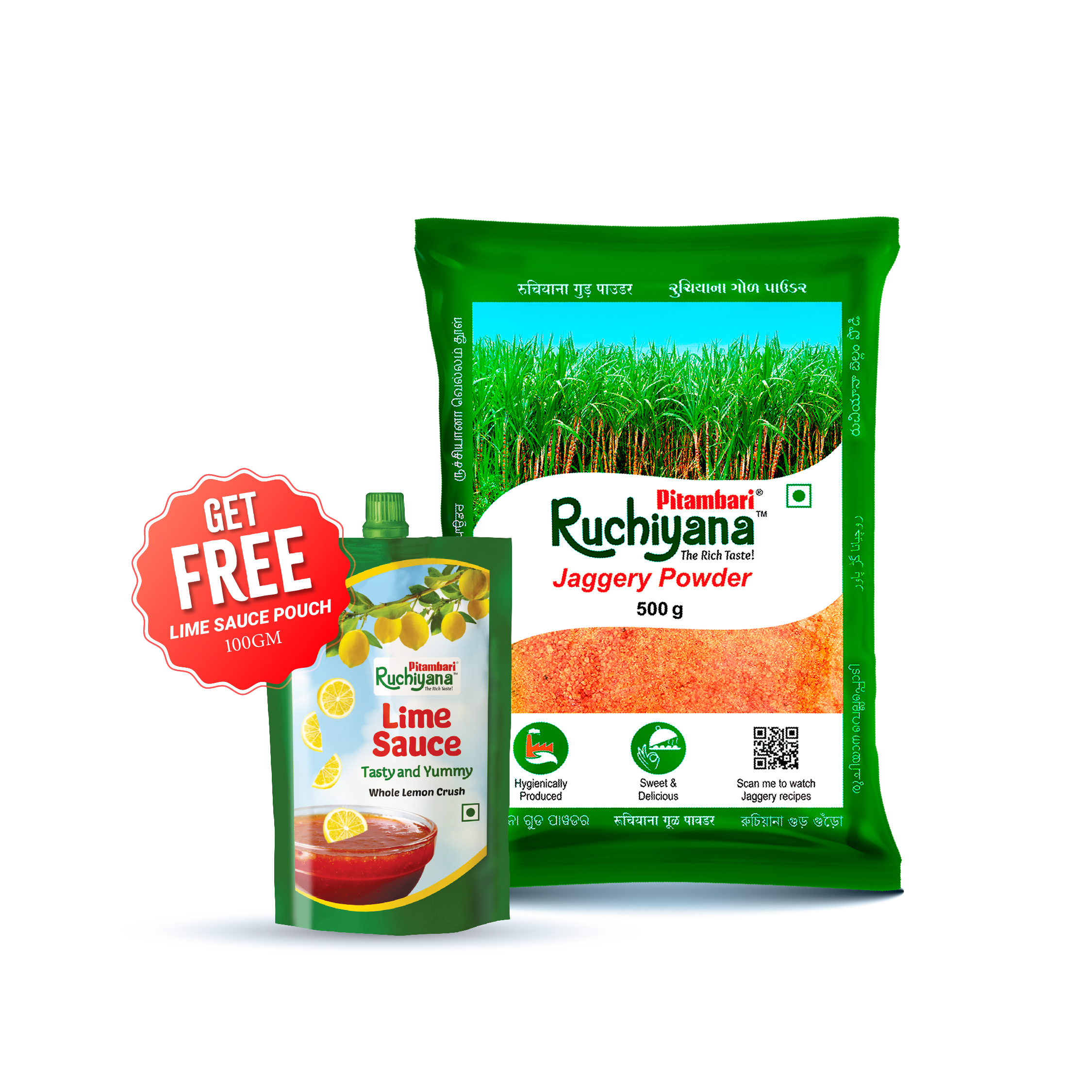 Pitambari Ruchiyana Jaggery Powder, Healthy Sugar Subsitute, Unbleached Jaggery, 500gm