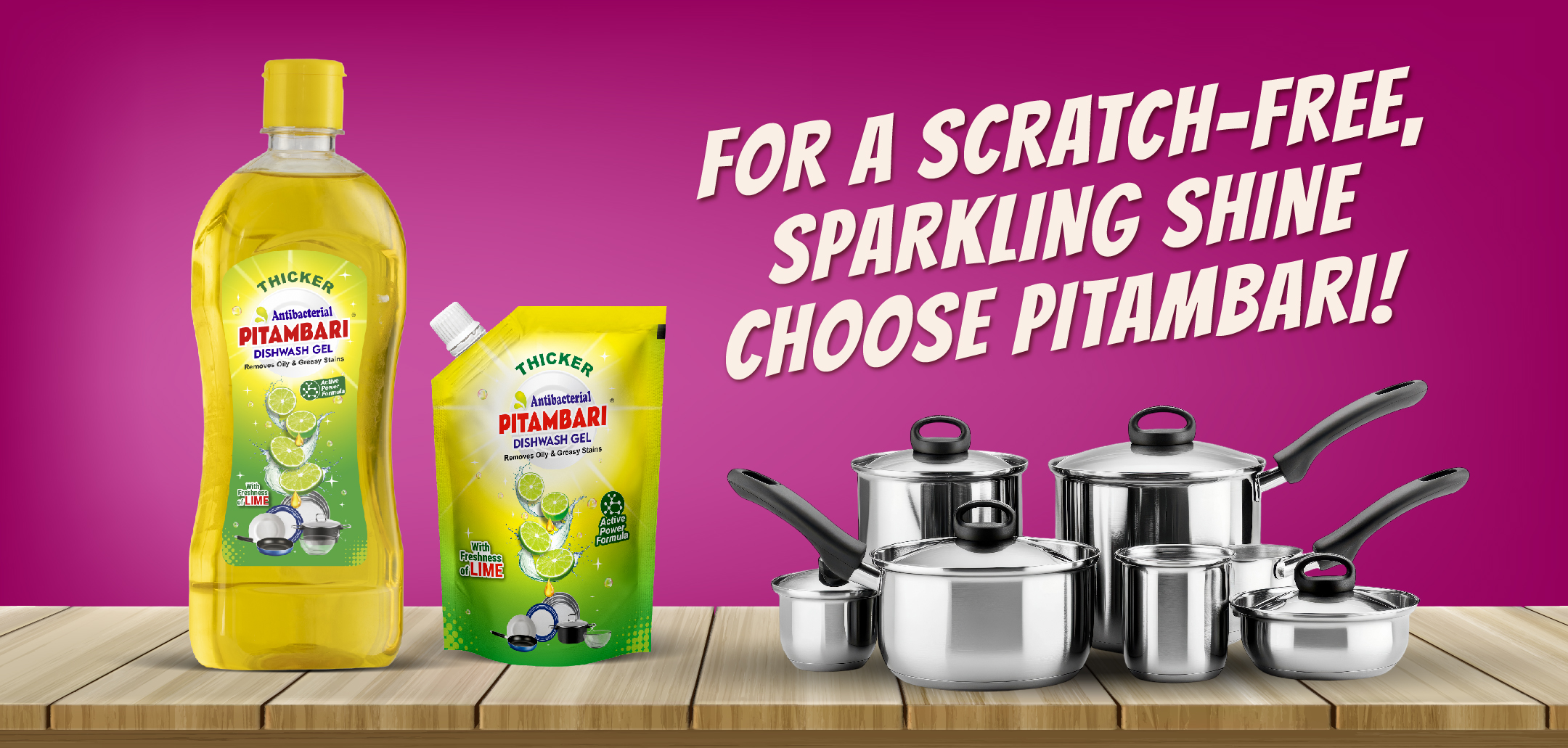 Pitambari Dishwash Gel Utensils ka Real Boss campaign artwork